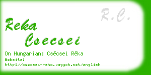 reka csecsei business card