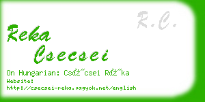 reka csecsei business card